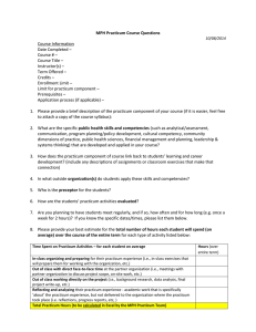 MPH Practicum Course Questions form