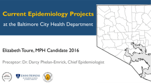 Current Epidemiology Projects at the Baltimore City Health Department