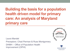 Building the Basis for a Population Health Driven Model for Primary Care: An Analysis of Maryland Primary Care