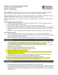 Residence Life Student Staff Position Description