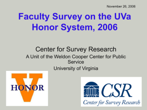Faculty Survey on the UVa Honor System, 2006 Center for Survey Research