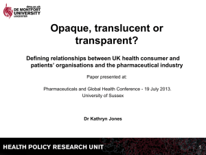 Dr Kathryn Jones, Health Policy Research Unit, De Montfort University [PPT 1.32MB]