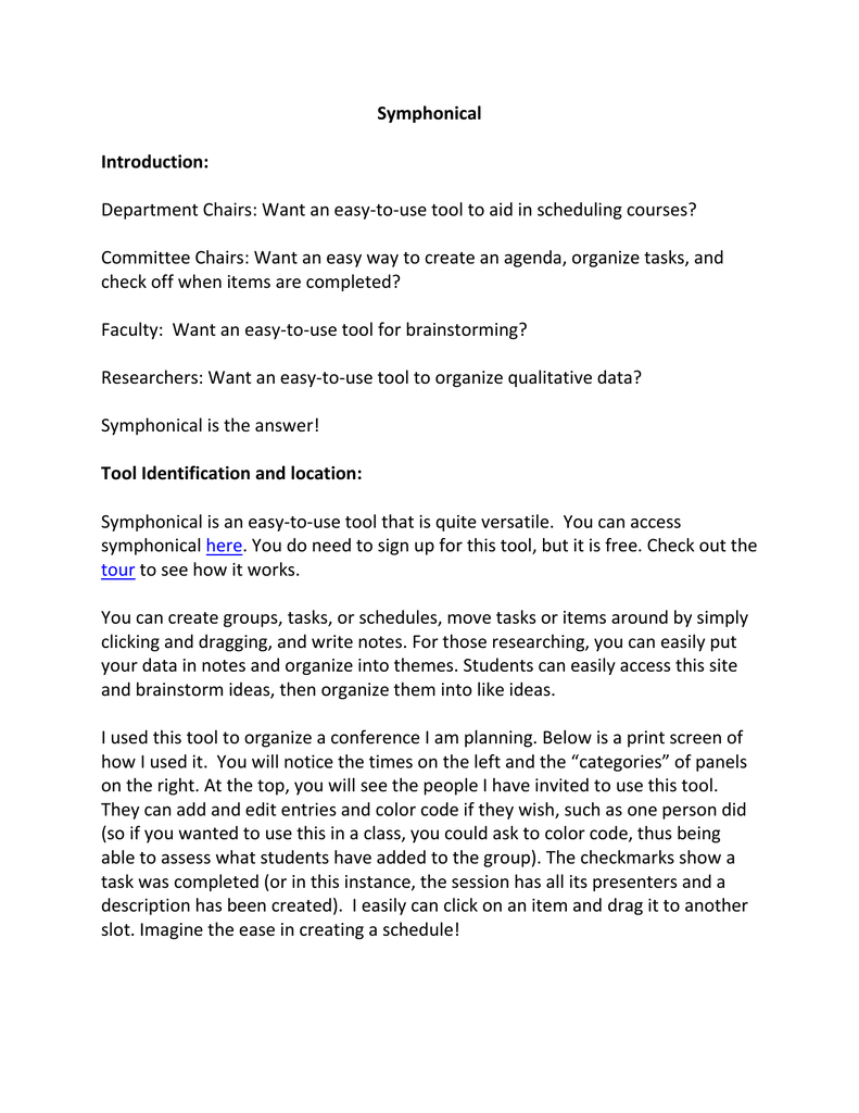 Symphonical A Great Tool For Collaboration Schedualing