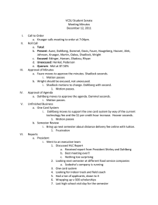VCSU Student Senate Meeting Minutes December 12, 2011