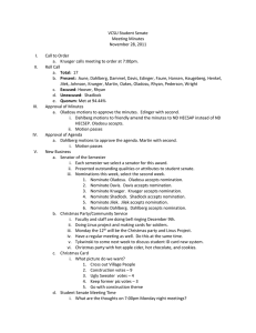 VCSU Student Senate Meeting Minutes November 28, 2011