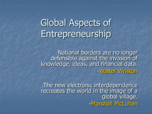 Global Aspects of Entrepreneurship