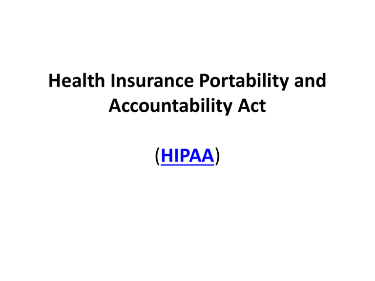 Health Insurance Portability And Accountability Act 