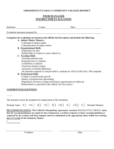 Peer/Manager Instructor Evaluation Form