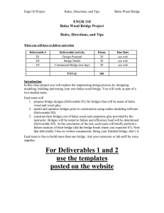 ENGR 110 Balsa Wood Bridge Project  Rules, Directions, and Tips