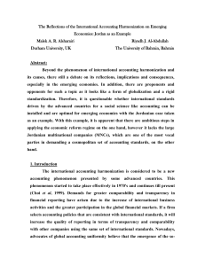 The Reflections of the International Accounting Harmonization on Emerging