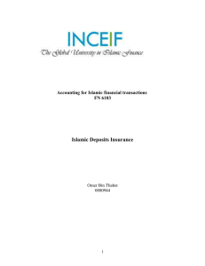Islamic Deposits Insurance Accounting for Islamic financial transactions  FN 6103