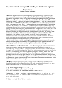 The pension crisis: its causes, possible remedies, and the role...