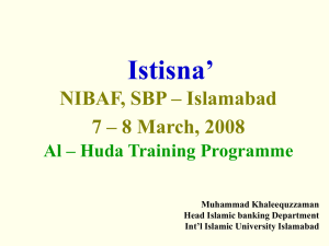 Istisna’ NIBAF, SBP – Islamabad 7 – 8 March, 2008