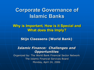 Corporate Governance of Islamic Banks What does this Imply?