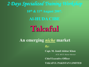 Takaful 2 Days Specialized Training Workshop An emerging market