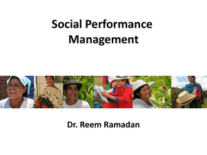 Social Performance Management Dr. Reem Ramadan