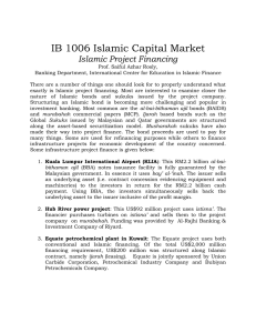 IB 1006 Islamic Capital Market Islamic Project Financing