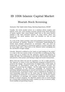 IB 1006 Islamic Capital Market Shariah Stock Screening