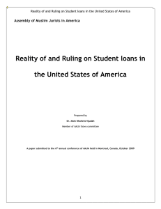 Reality of and Ruling on Student loans in