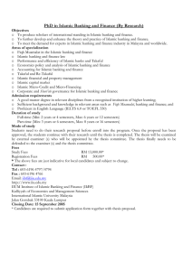 PhD in Islamic Banking and Finance (By Research)