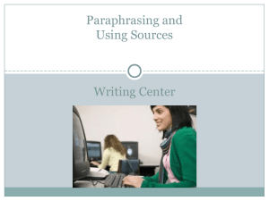 Paraphrasing and Citing Powerpoint