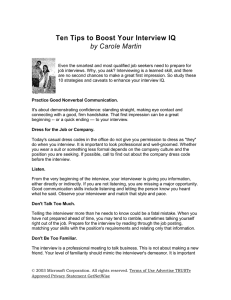 10 Tips to Boost Your Interview IQ