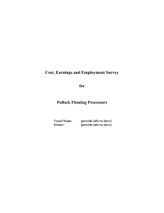 Cost, Earnings and Employment Survey for Pollock Floating Processors