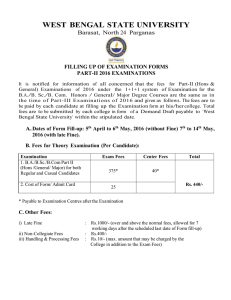 NOTICE ON FORM FILL-UP AND FEES FOR PART-II EXAMINATIONS OF 2016