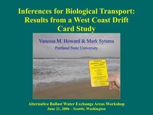 Inferences for Biological Transport: Results from a West Coast Drift Card Study