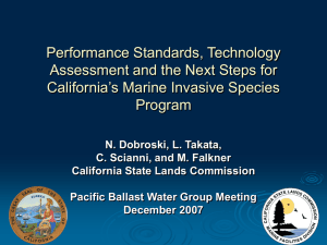Performance Standards, Tech. Assessment and Next Steps, State of California, Nicole Dobroski, CSLC_PBWG_Dec07