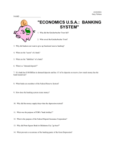 &#34;ECONOMICS U.S.A.:  BANKING SYSTEM&#34;