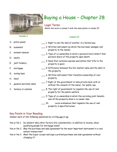Buying a House – Chapter 28  Legal Terms