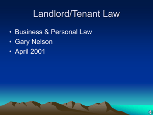 Landlord/Tenant Law • Business &amp; Personal Law Gary Nelson