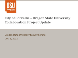 City of Corvallis-OSU Collaboration Project Update