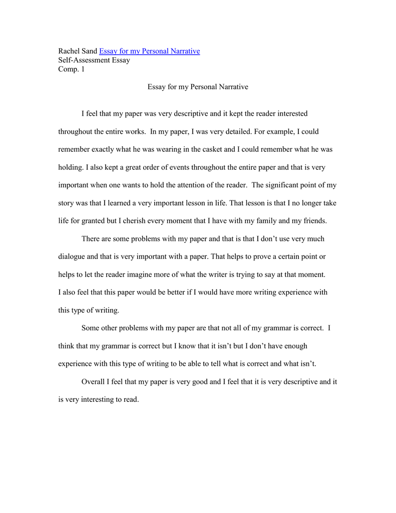 nd Self-Assessment Essay Comp. 28