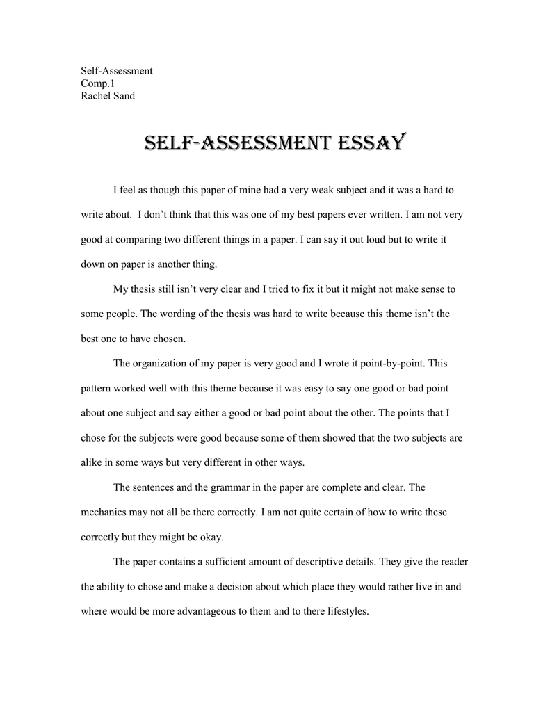 self assessment 9.doc