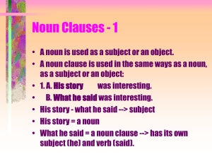 Noun Clauses - 1