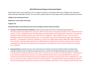 URBS Assessment Report for 2013-2014