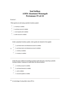 Soal latihan  A1034 Akuntansi Menengah Pertemuan 19 s/d 22