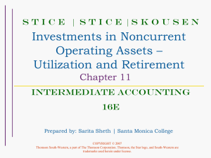 Investments in Noncurrent Operating Assets – Utilization and Retirement Chapter 11