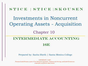 Investments in Noncurrent Operating Assets - Acquisition Chapter 10