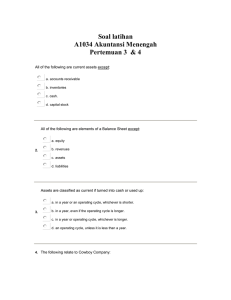 Soal latihan  A1034 Akuntansi Menengah Pertemuan 3  &amp; 4