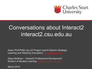 "Conversations about Interact2 (i2)