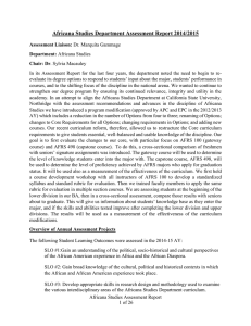 Africana Studies Assessment Report 2014.15