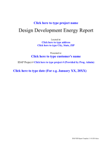 Design Development Report Template