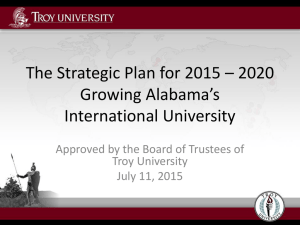 The Strategic Plan for 2015 – 2020 Growing Alabama’s International University