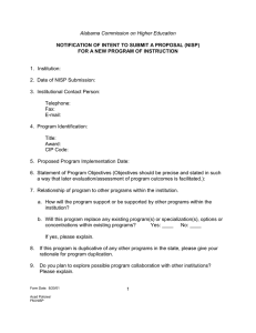 Notification of Intent to Submit a Proposal (NISP)