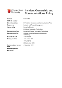 Incident Ownership and Communications Policy