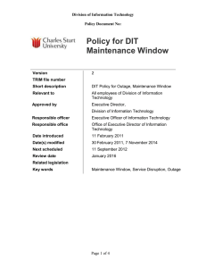 Maintenance Window Policy