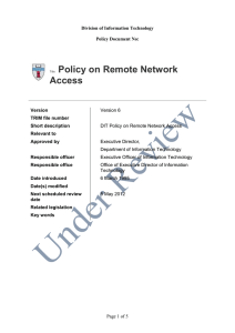 Remote Network Access Policy